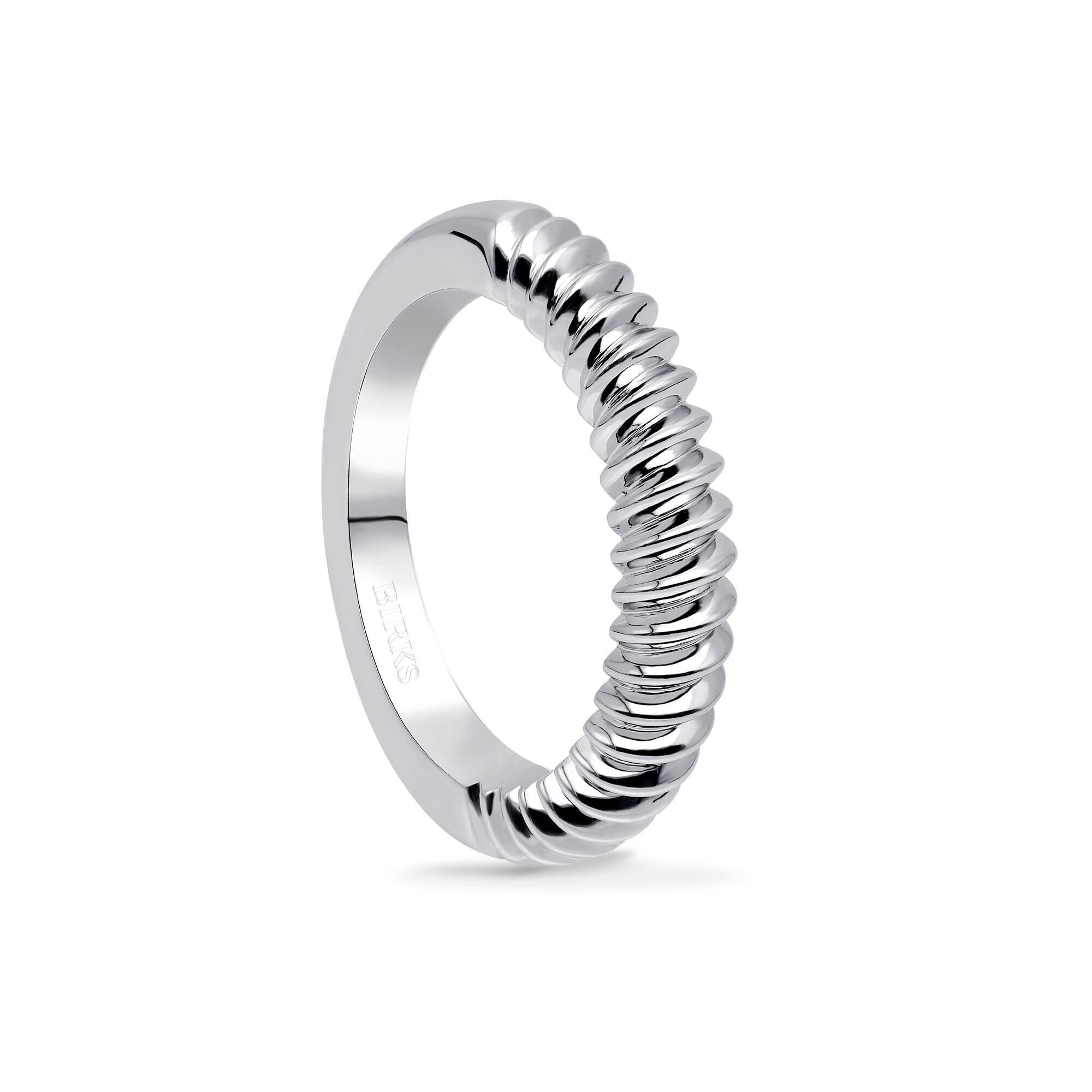 Birks Essentials Silver Spiral Ring 7 Maison Birks